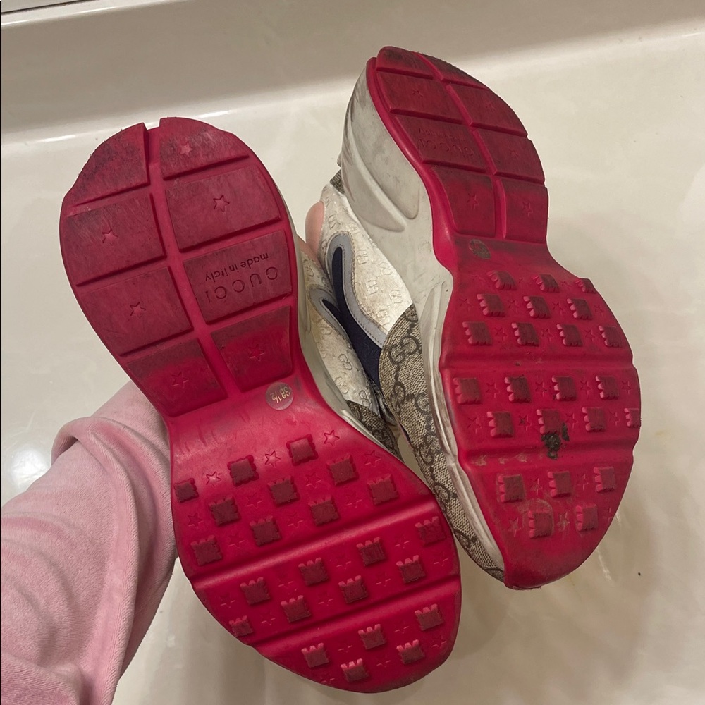 Gucci Sneakers - Pink, Blue, and Beige - Picture 3 of 5